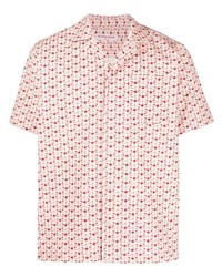 Мужская розовая рубашка с коротким рукавом с принтом от Orlebar Brown