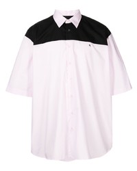 Мужская розовая рубашка с коротким рукавом с принтом от Raf Simons