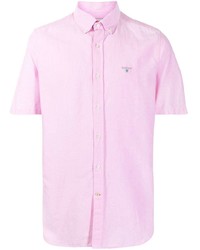 Мужская розовая рубашка с коротким рукавом от Barbour