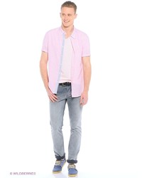 Мужская розовая рубашка с коротким рукавом от Colin's