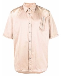 Мужская розовая рубашка с коротким рукавом от Diesel