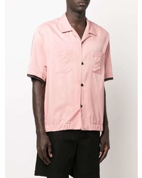 Мужская розовая рубашка с коротким рукавом от Sacai