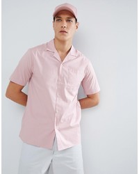 Мужская розовая рубашка с коротким рукавом от FoR