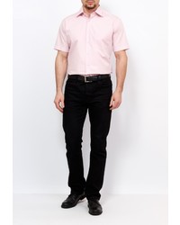 Мужская розовая рубашка с коротким рукавом от GREG