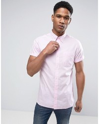 Мужская розовая рубашка с коротким рукавом от Jack and Jones