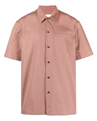 Мужская розовая рубашка с коротким рукавом от Jil Sander
