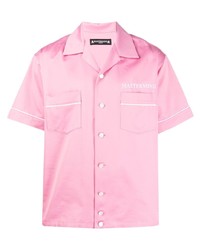 Мужская розовая рубашка с коротким рукавом от Mastermind Japan
