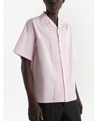 Мужская розовая рубашка с коротким рукавом от Prada