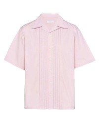 Мужская розовая рубашка с коротким рукавом от Prada