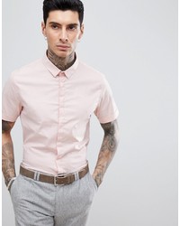 Мужская розовая рубашка с коротким рукавом от Process Black
