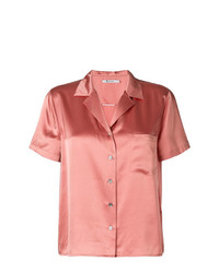 Женская розовая рубашка с коротким рукавом от T by Alexander Wang
