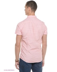Мужская розовая рубашка с коротким рукавом от Tom Tailor