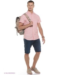 Мужская розовая рубашка с коротким рукавом от Tom Tailor