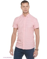 Мужская розовая рубашка с коротким рукавом от Tom Tailor