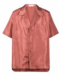 Мужская розовая рубашка с коротким рукавом от Valentino