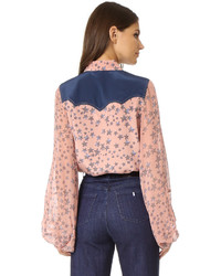 Женская розовая рубашка от BCBGMAXAZRIA