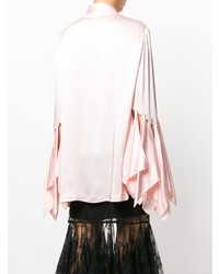 Розовая сатиновая блуза на пуговицах от Christopher Kane