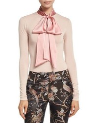 Розовая сатиновая блузка