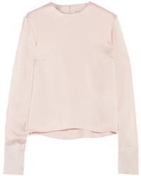 Розовая сатиновая блузка от Roksanda