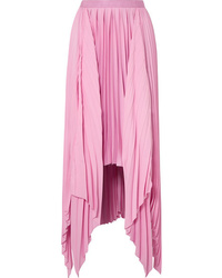 Розовая сатиновая длинная юбка