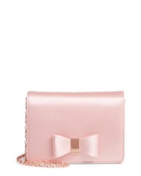 Розовая сатиновая сумка через плечо
