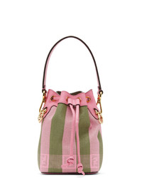 Розовая соломенная сумка-мешок в вертикальную полоску