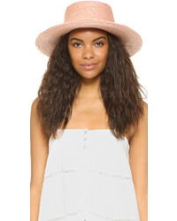Женская розовая соломенная шляпа от Janessa Leone
