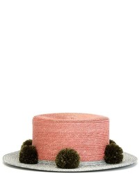 Женская розовая соломенная шляпа