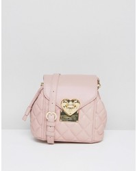Розовая стеганая сумка через плечо от Love Moschino