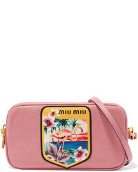 Женская розовая сумка с принтом от Miu Miu