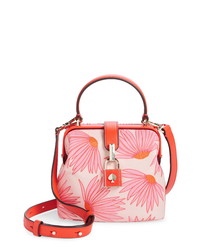 Розовая сумка-саквояж с цветочным принтом