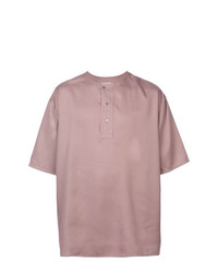 Мужская розовая футболка на пуговицах от Lemaire