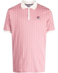 Мужская розовая футболка-поло в вертикальную полоску от Fila