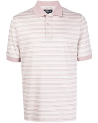 Мужская розовая футболка-поло в горизонтальную полоску от Man On The Boon.