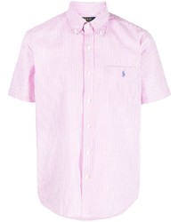 Мужская розовая футболка-поло в горизонтальную полоску от Polo Ralph Lauren