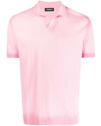 Мужская розовая футболка-поло с вышивкой от Dondup
