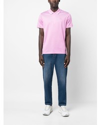 Мужская розовая футболка-поло с вышивкой от Paul & Shark