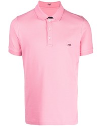 Мужская розовая футболка-поло с вышивкой от Fay