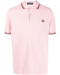 Мужская розовая футболка-поло с вышивкой от Fred Perry