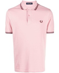 Мужская розовая футболка-поло с вышивкой от Fred Perry