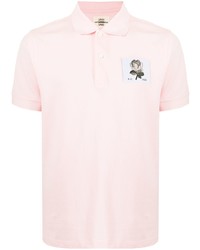 Мужская розовая футболка-поло с вышивкой от Kent & Curwen