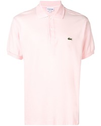 Мужская розовая футболка-поло с вышивкой от Lacoste