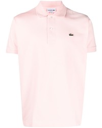 Мужская розовая футболка-поло с вышивкой от Lacoste