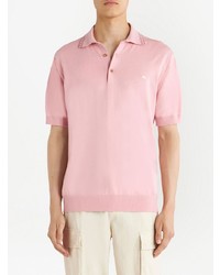Мужская розовая футболка-поло с вышивкой от Etro