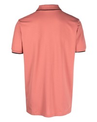 Мужская розовая футболка-поло с вышивкой от Hugo