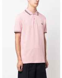 Мужская розовая футболка-поло с вышивкой от Fred Perry