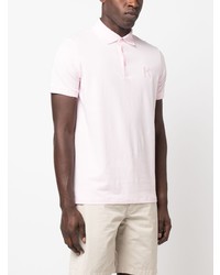 Мужская розовая футболка-поло с вышивкой от Karl Lagerfeld