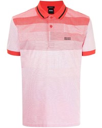 Мужская розовая футболка-поло с принтом от BOSS