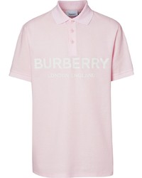 Мужская розовая футболка-поло с принтом от Burberry