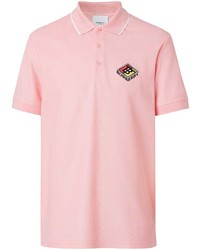 Мужская розовая футболка-поло с принтом от Burberry